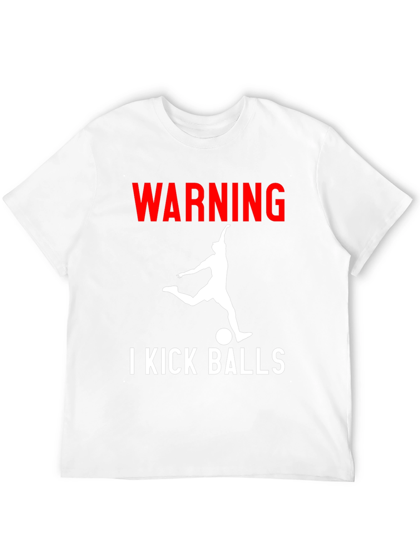 Warning: I Kick Balls Graphic Tee - Black