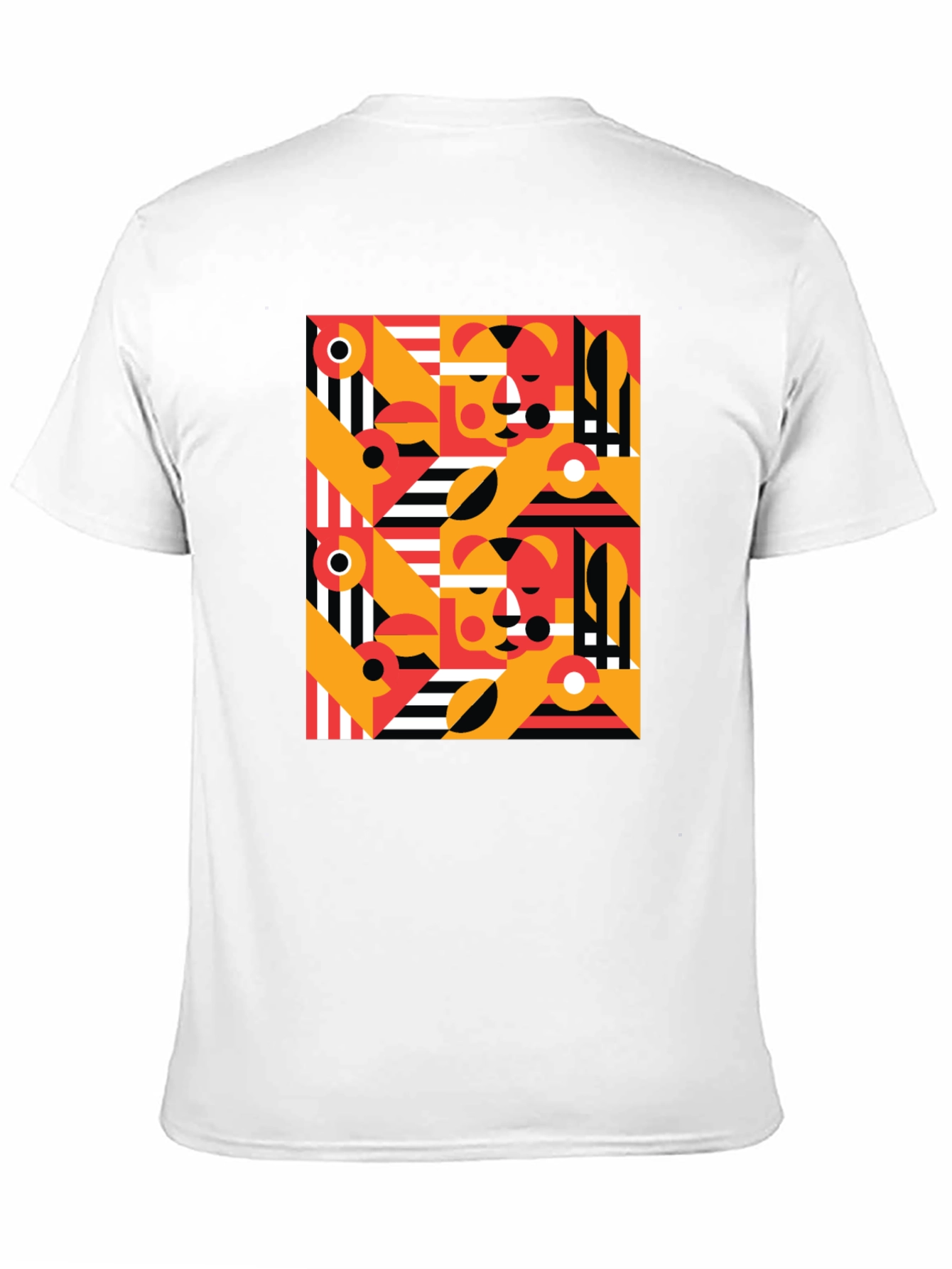 Abstract Geometric Pattern Black T-Shirt