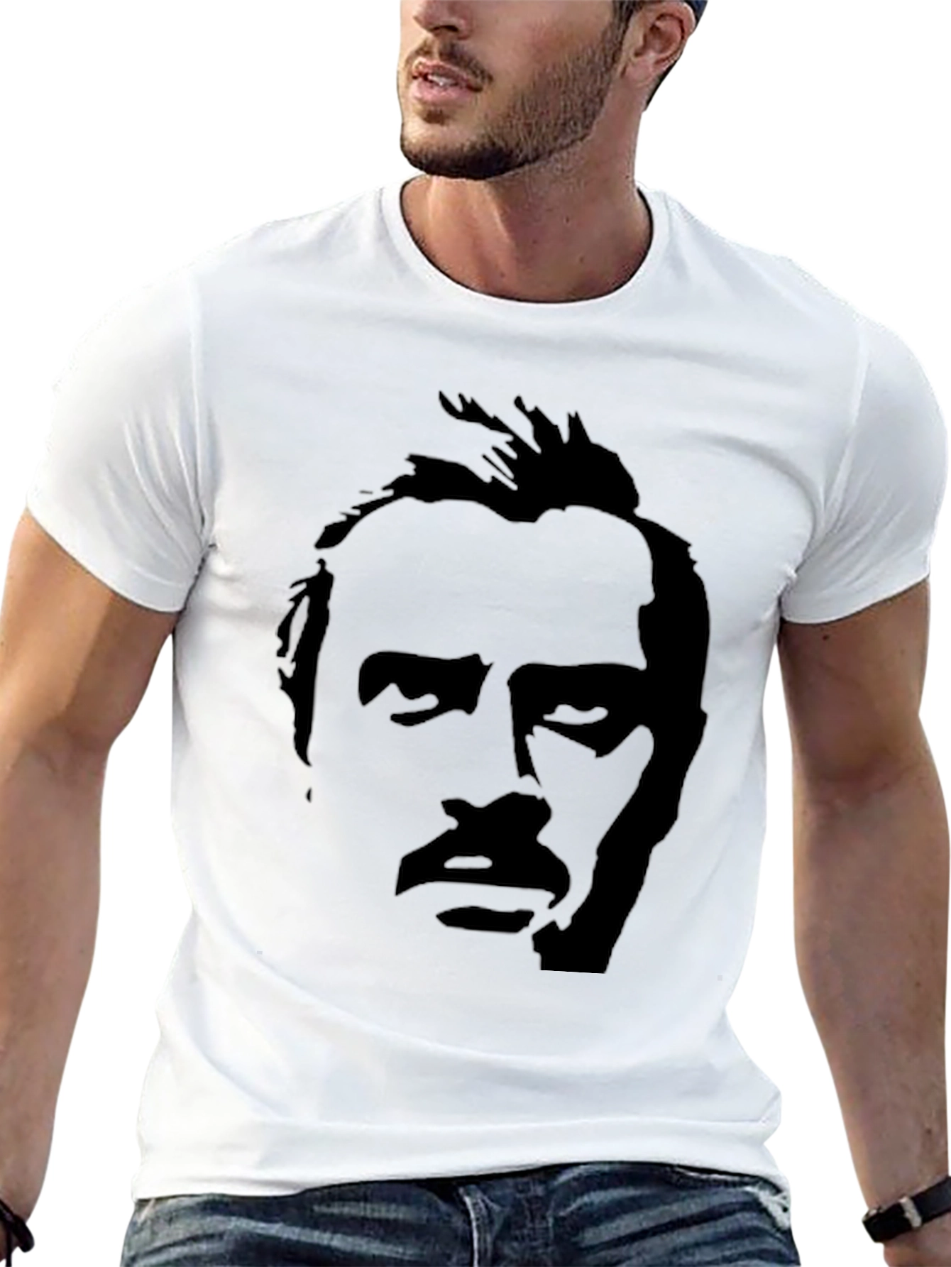 Black Silhouette Face Graphic Tee