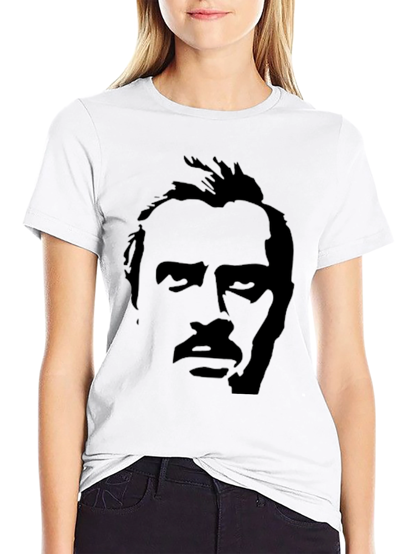 Black Silhouette Face Graphic Tee