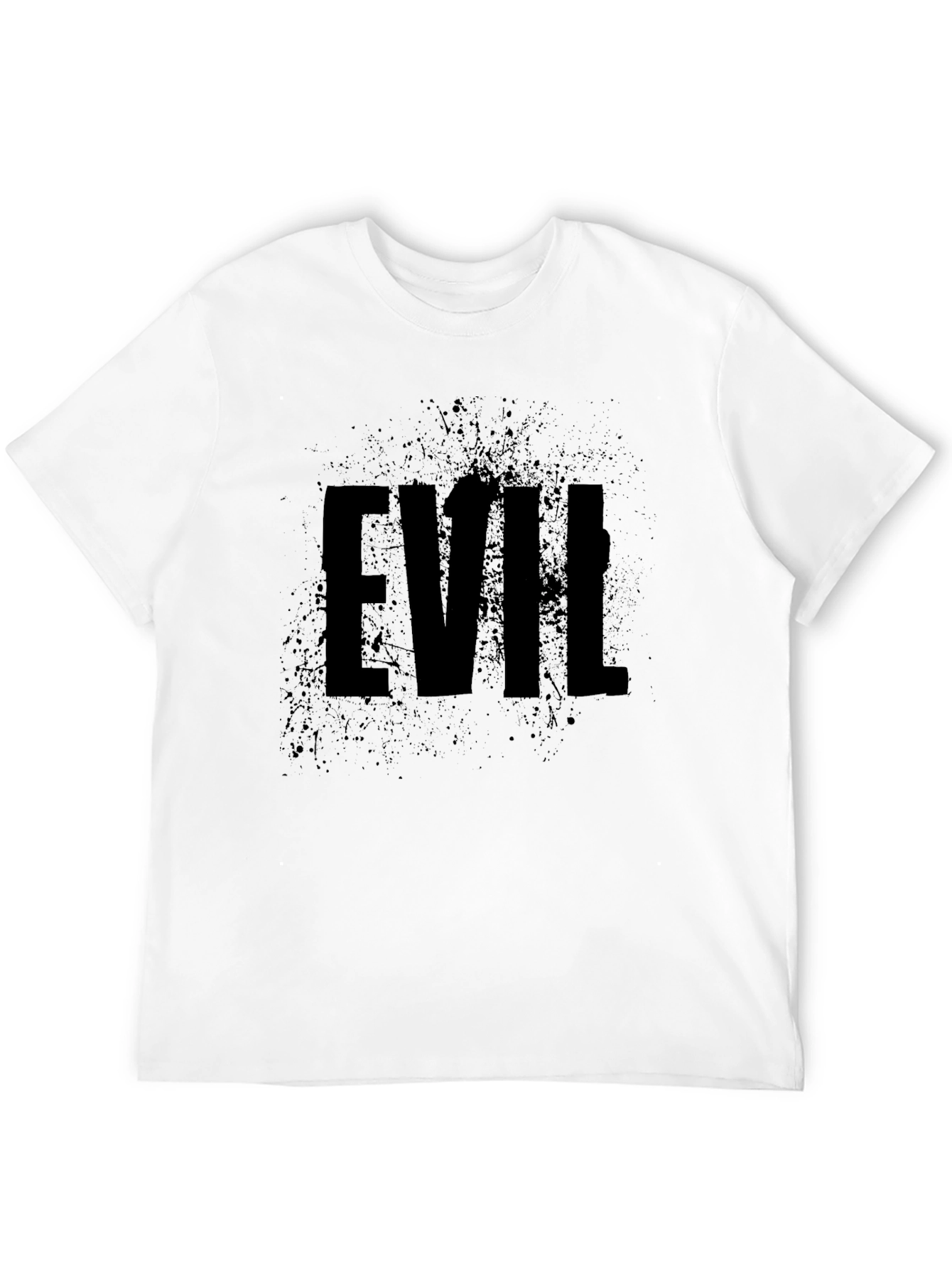 Mens Black EVIL Graphic Print Crew Neck T-Shirt