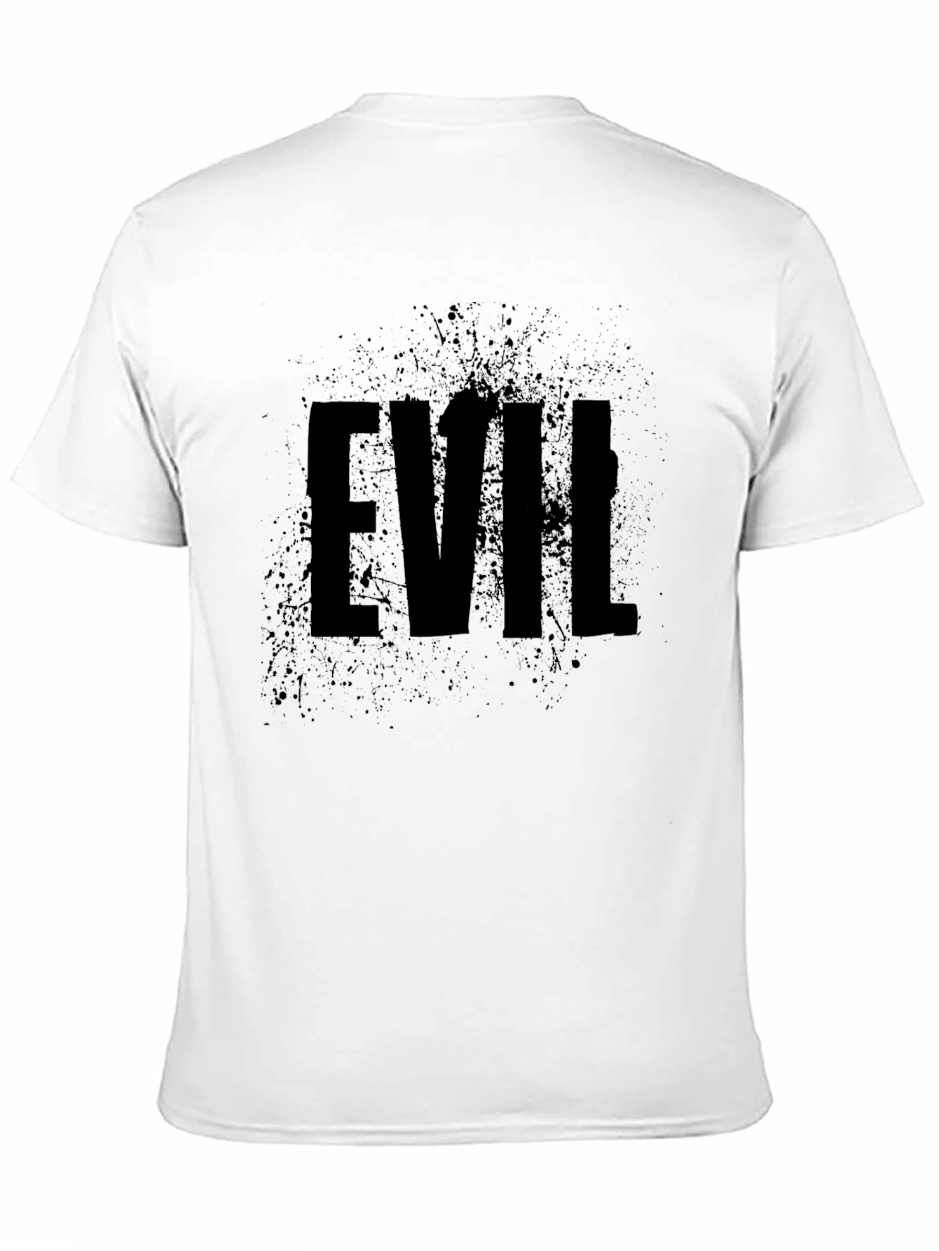 Mens Black EVIL Graphic Print Crew Neck T-Shirt