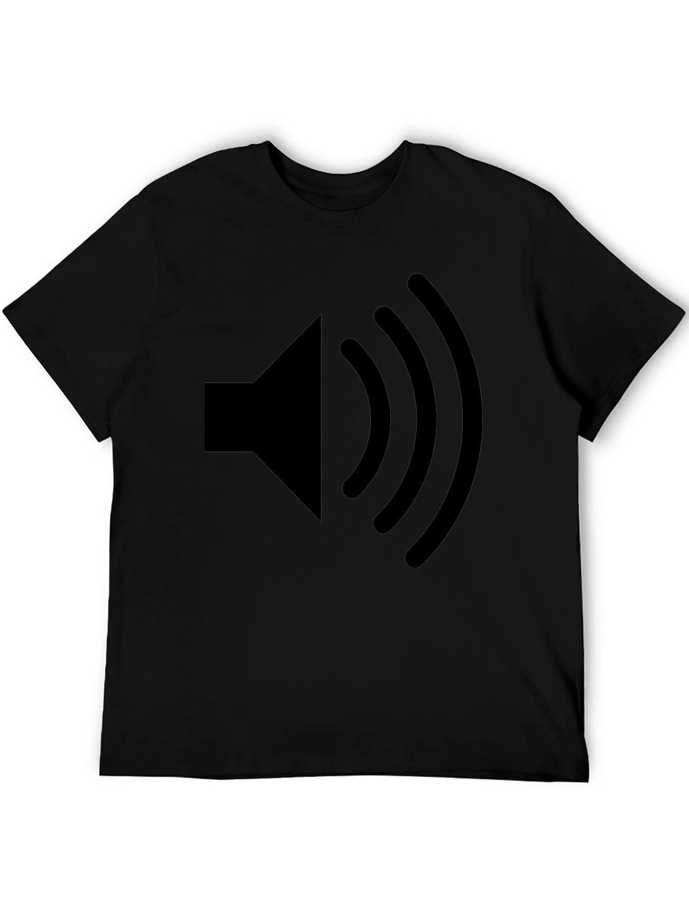 Speaker Volume Graphic Tee - Black Cotton T-Shirt