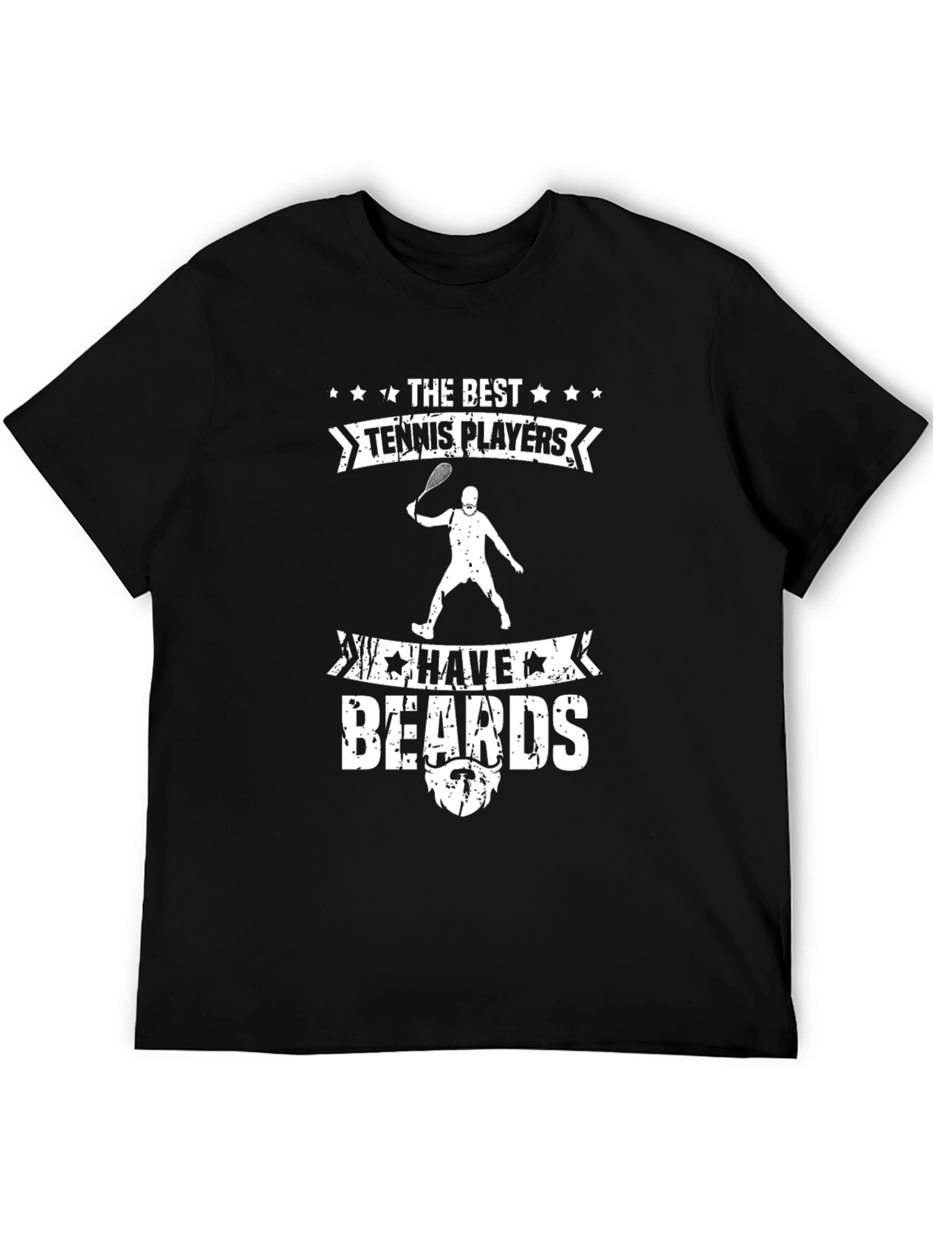 Tennis Players with Beards Black T-Shirt