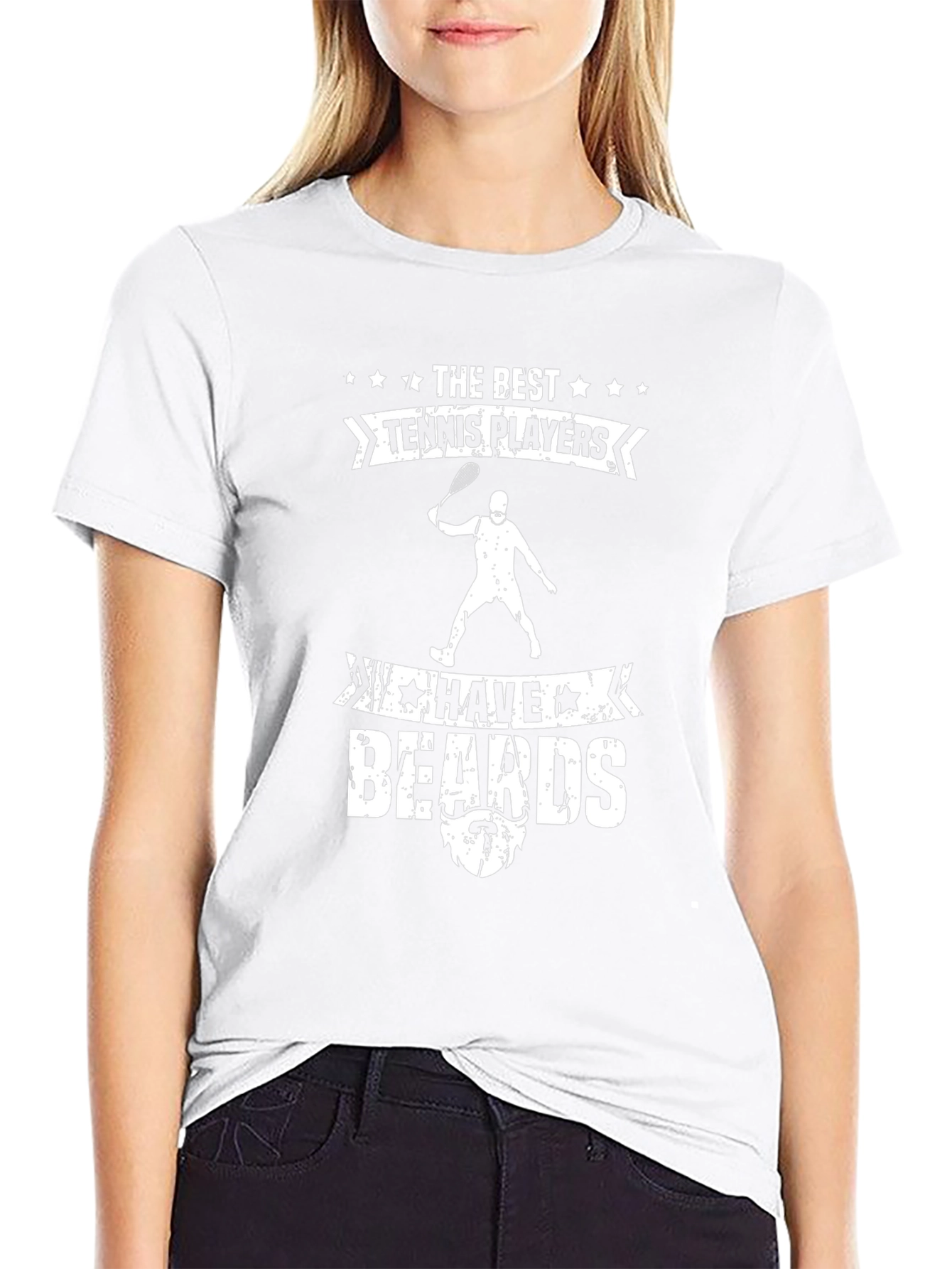Tennis Players with Beards Black T-Shirt