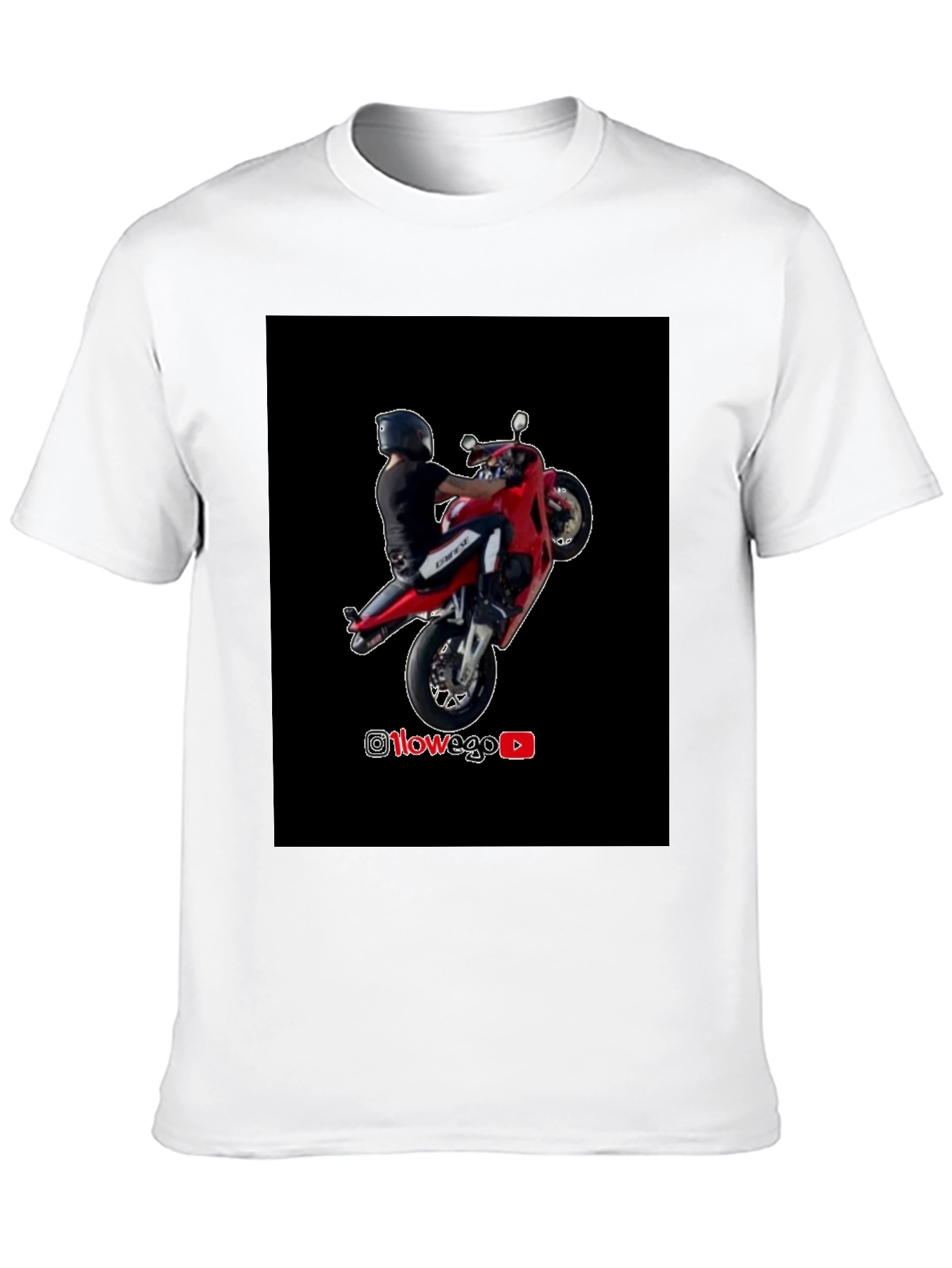 Motorcycle Wheelie Black T-Shirt - Street Style