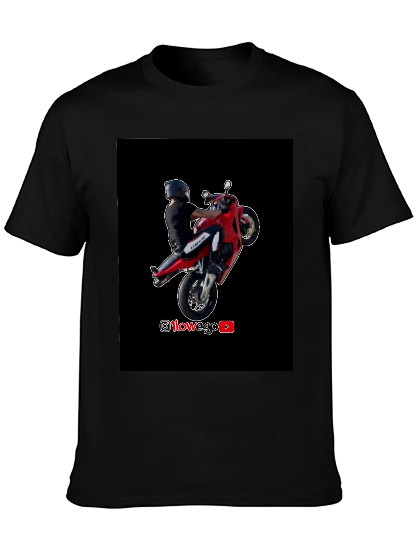 Motorcycle Wheelie Black T-Shirt - Street Style