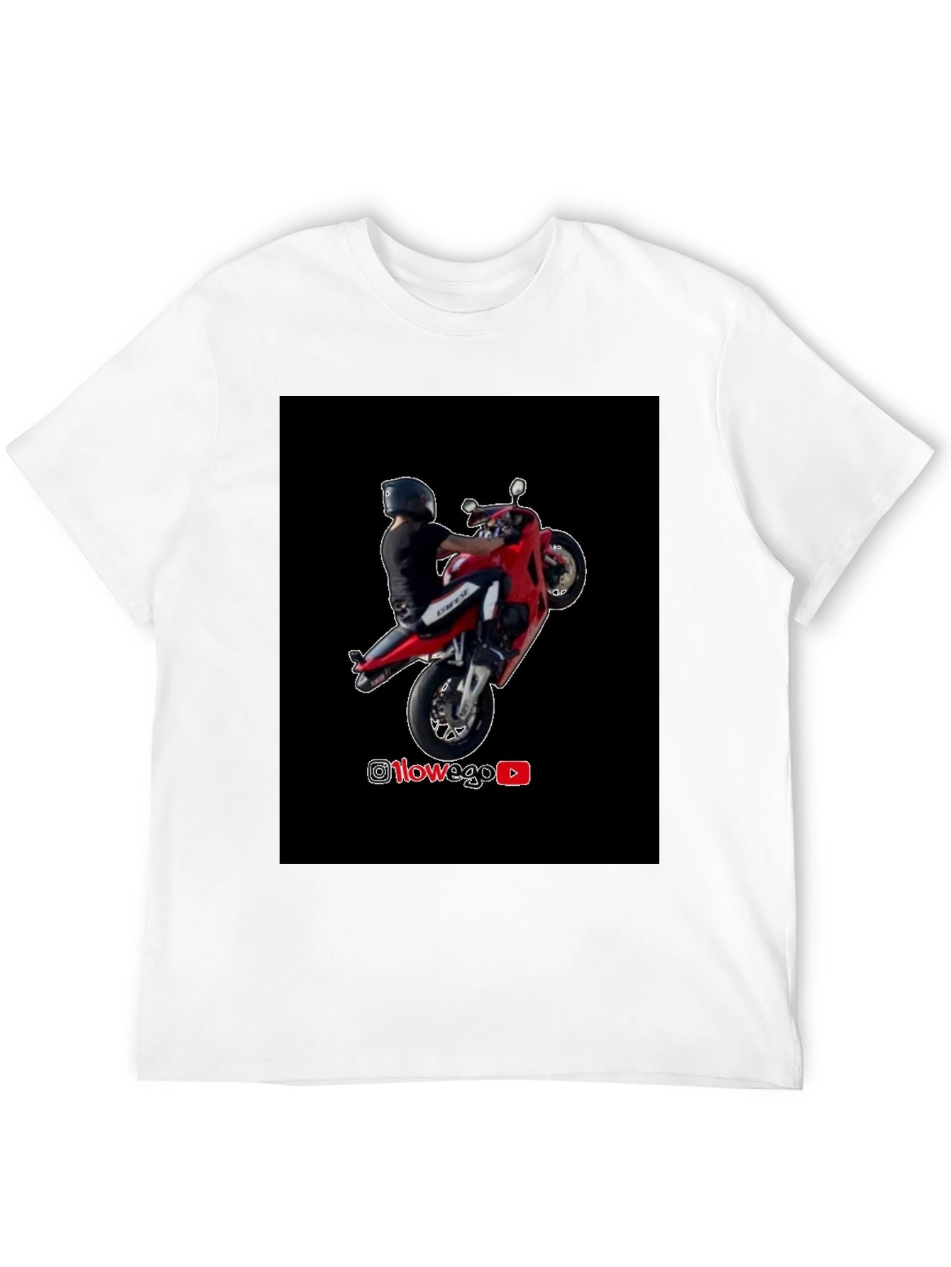 Motorcycle Wheelie Black T-Shirt - Street Style