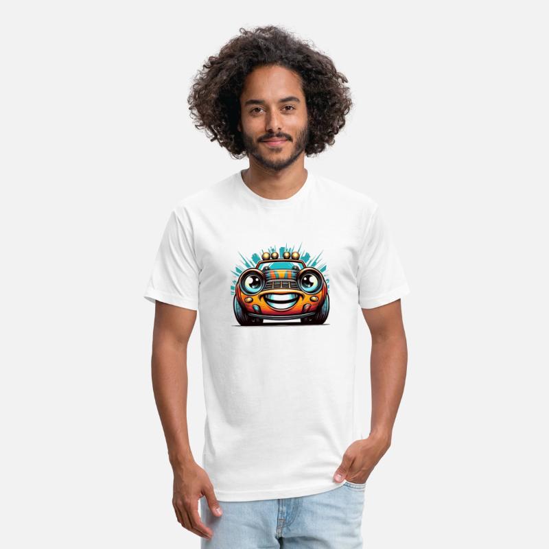 Cheerful Comic Car with Big Eyes and Smile 1