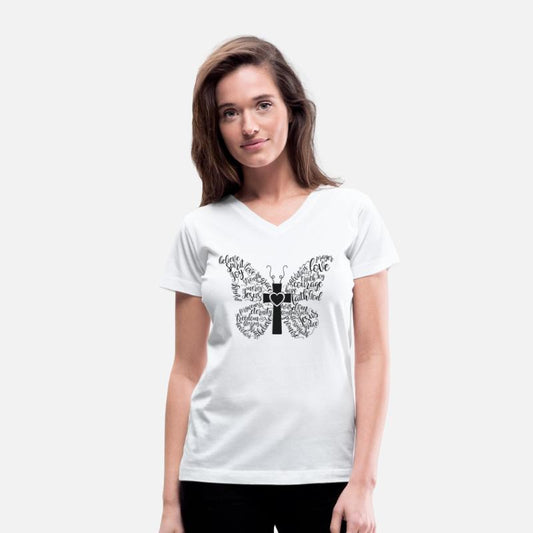 Christian design: butterfly words