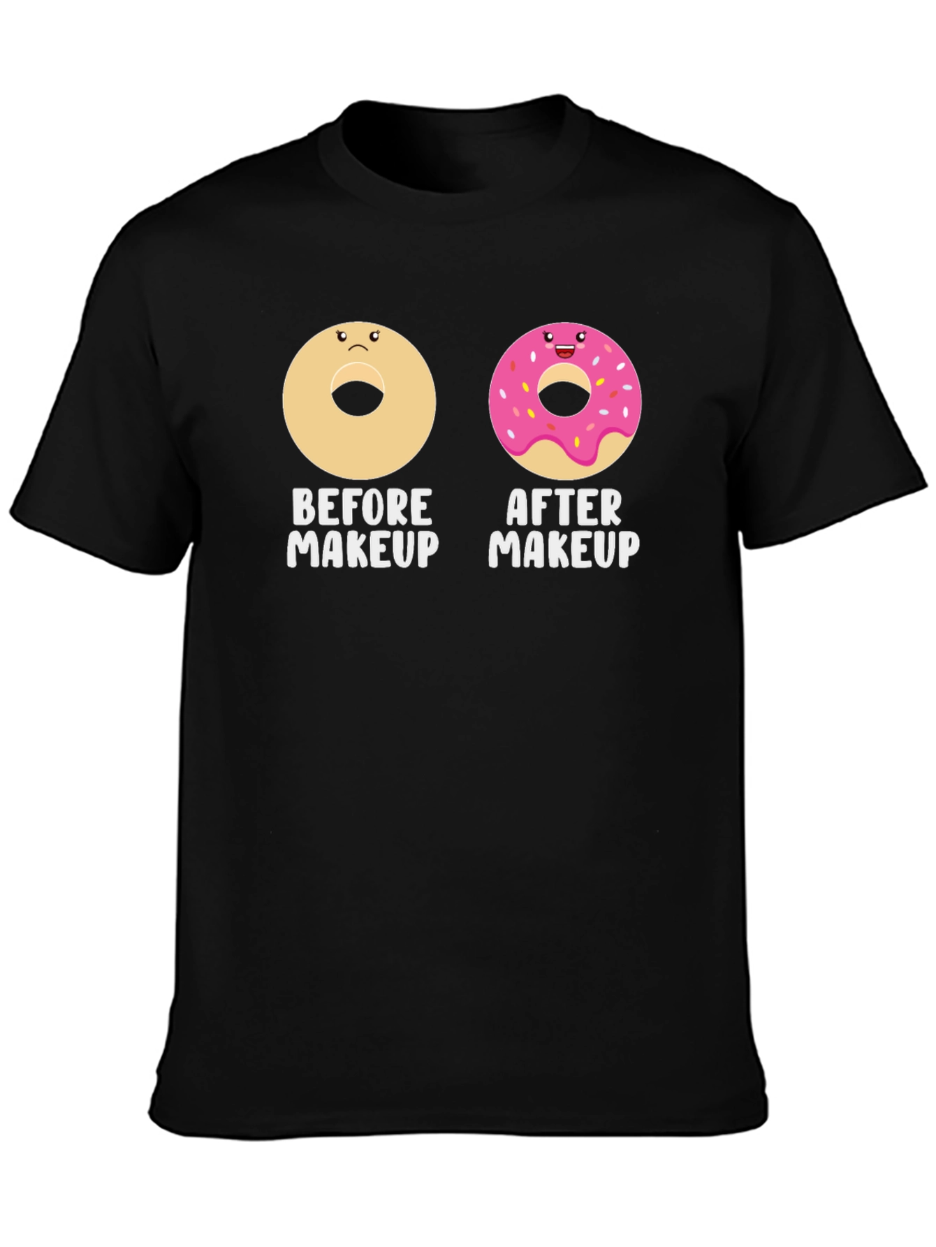 Donut Makeup T-Shirt - Funny Graphic Tee