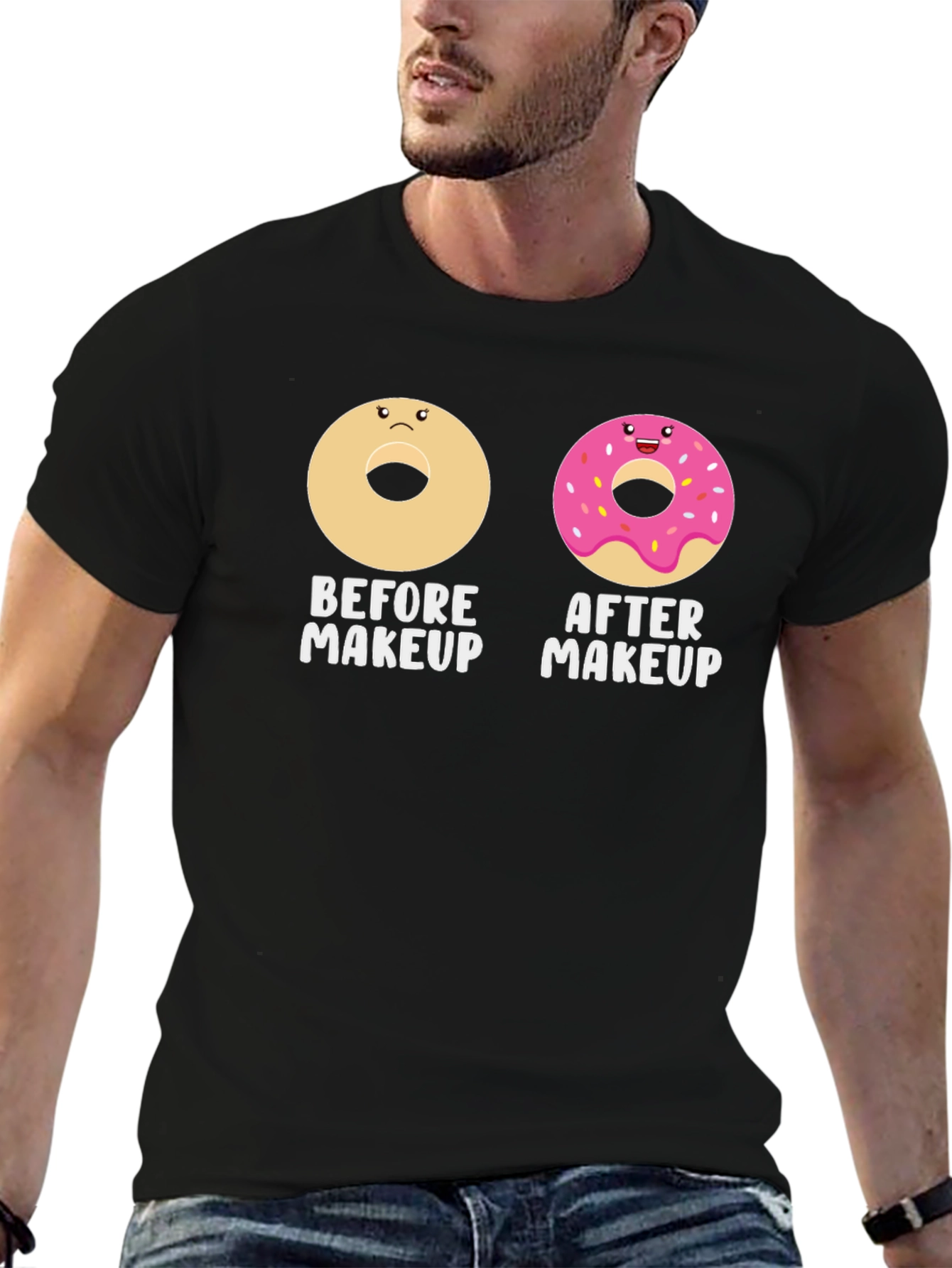 Donut Makeup T-Shirt - Funny Graphic Tee