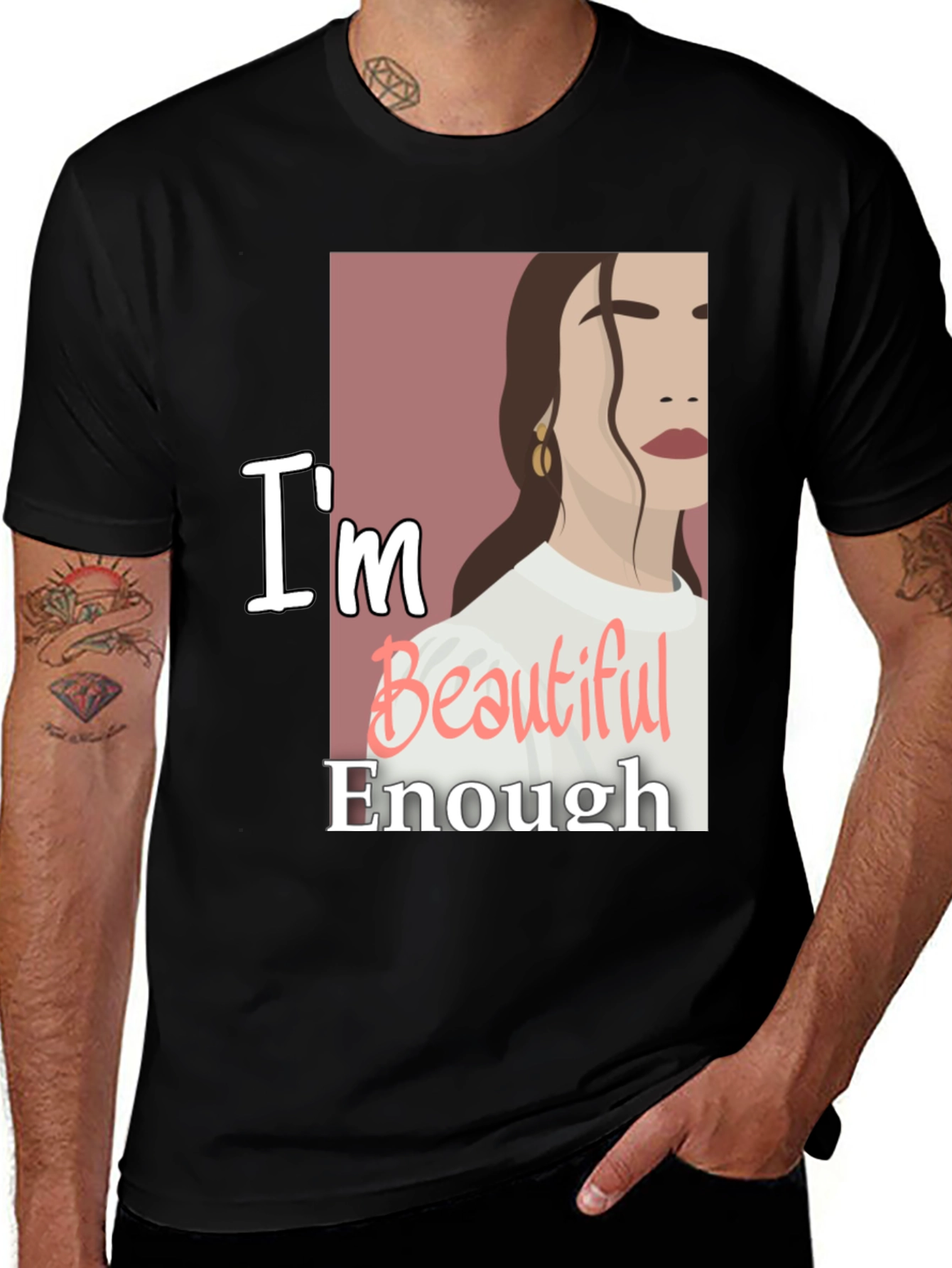 Im Beautiful Enough Graphic Tee - Trendy Comfort