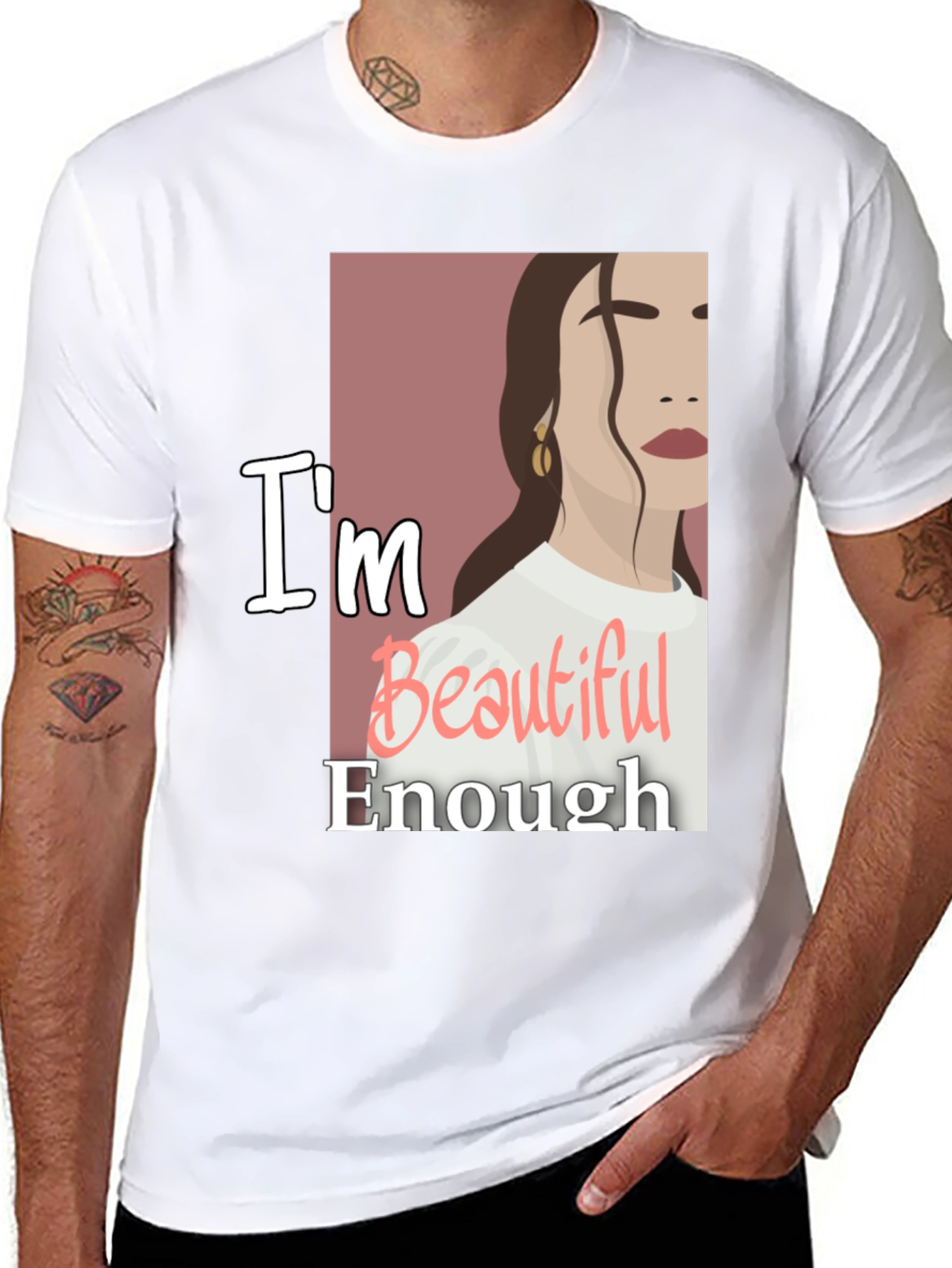 Im Beautiful Enough Graphic Tee - Trendy Comfort