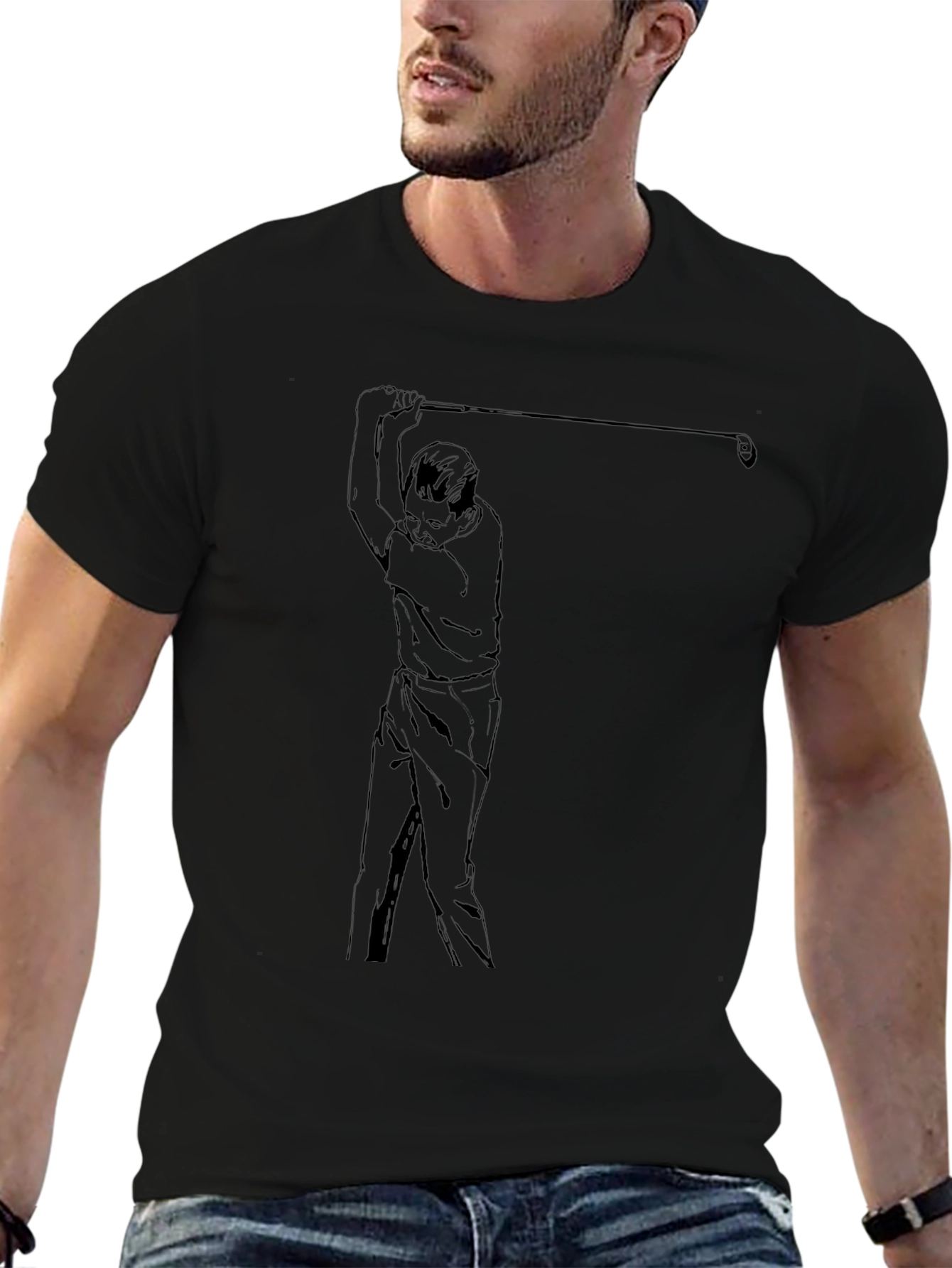 Golf Swing Graphic Tee - Cool Sport Shirt