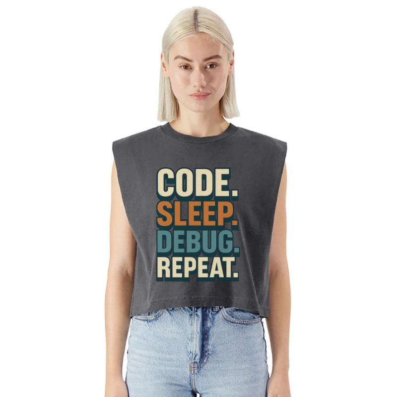 Code. Sleep. Debug. Repeat. - Funny Programmer T-S