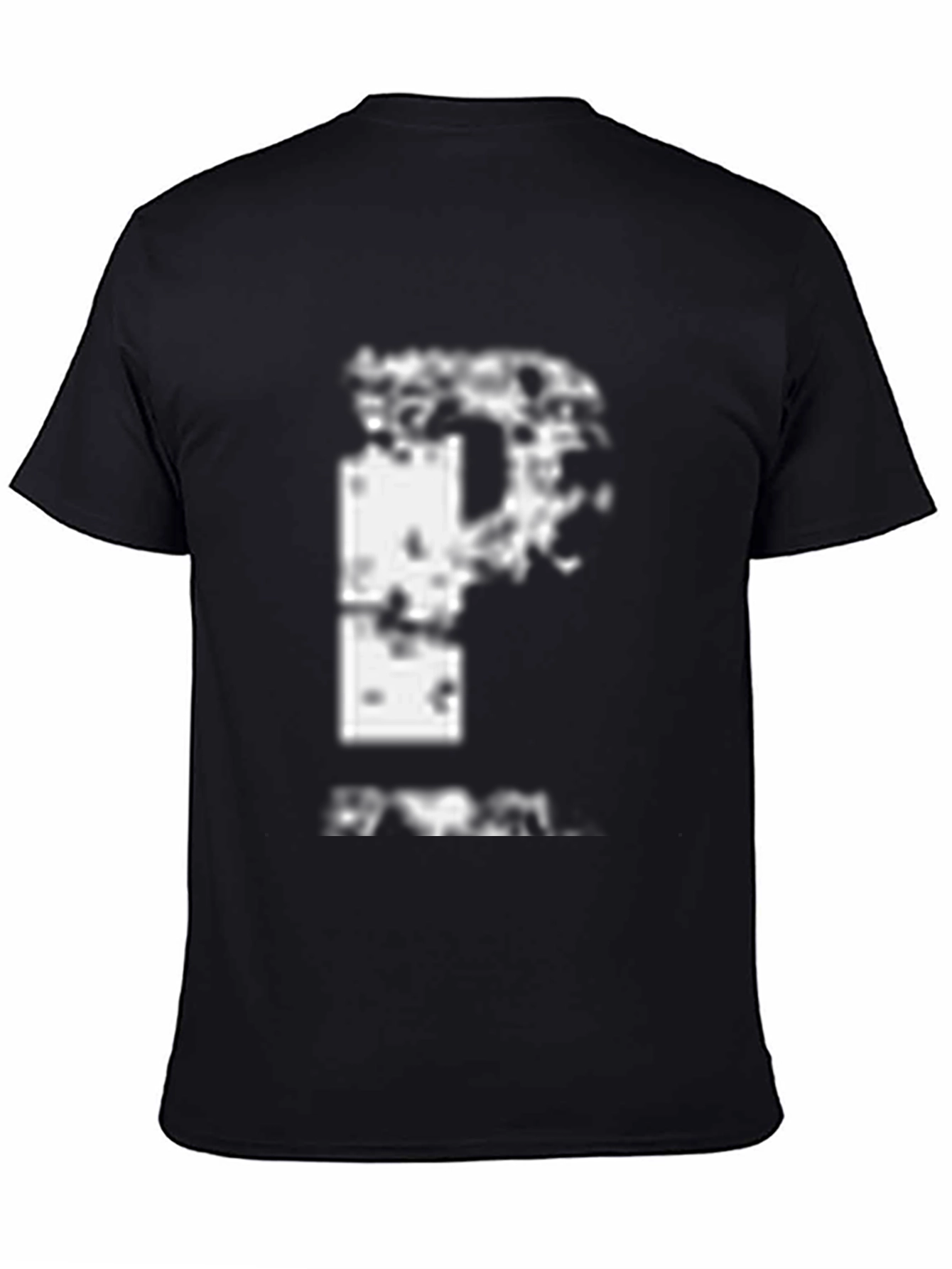 Distressed Graphic Print Black T-Shirt