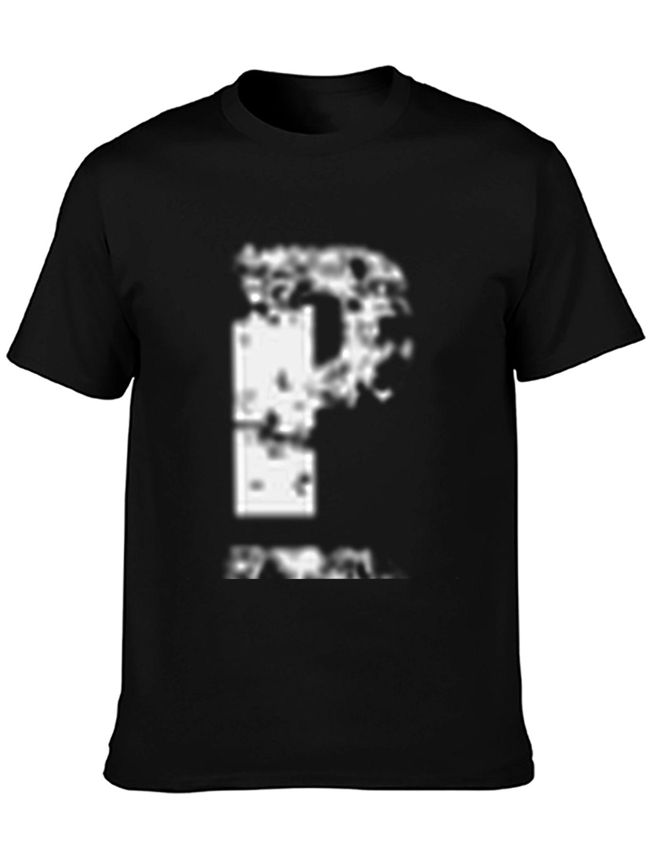 Distressed Graphic Print Black T-Shirt