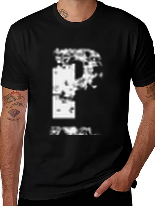 Distressed Graphic Print Black T-Shirt
