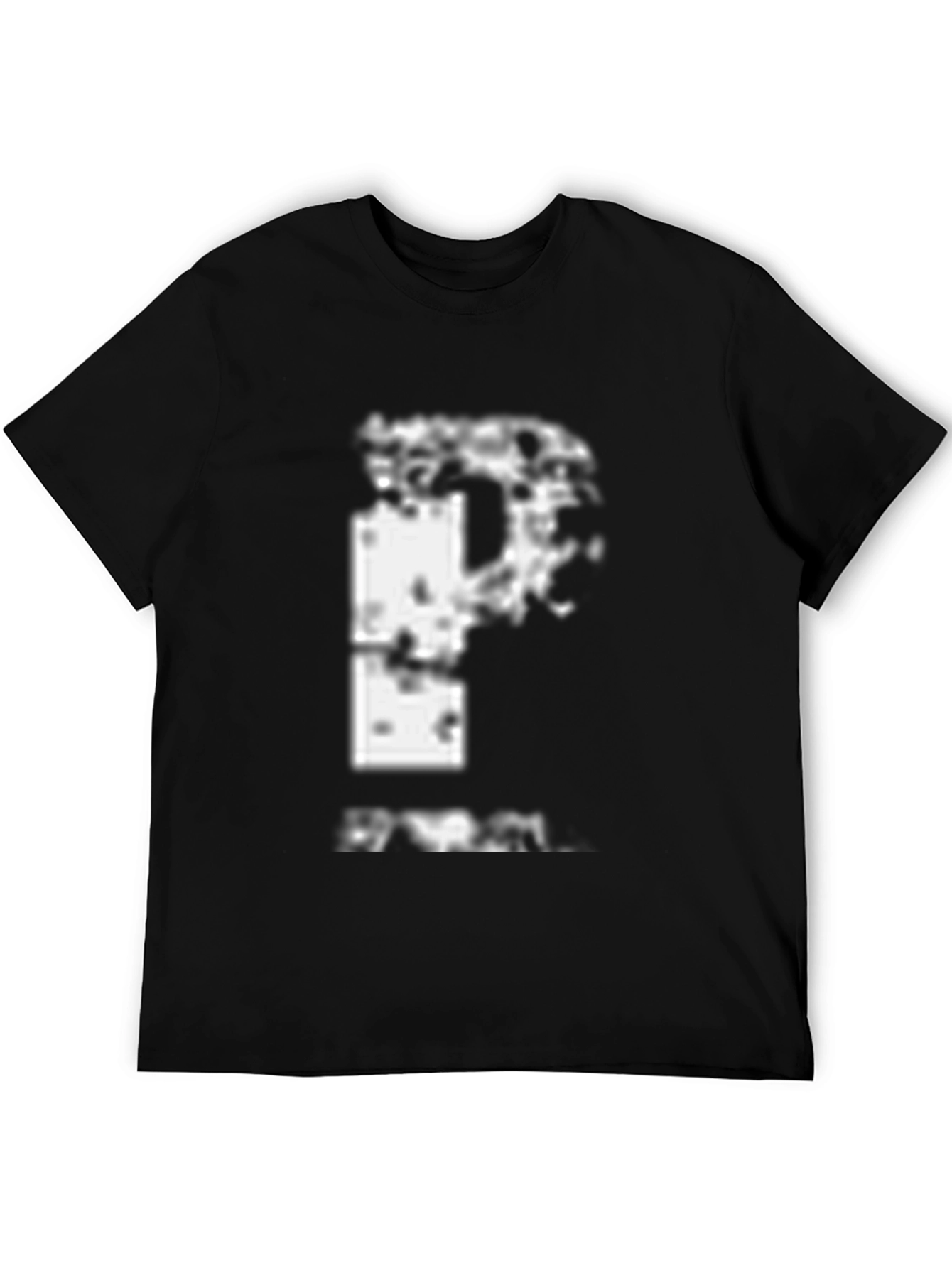 Distressed Graphic Print Black T-Shirt