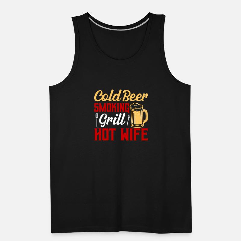 Cold Beer Smoking Grill Hot Wife Grilling BBQ Smok