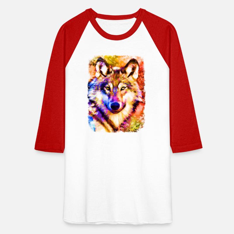 Colorful fiery wild predator wolf