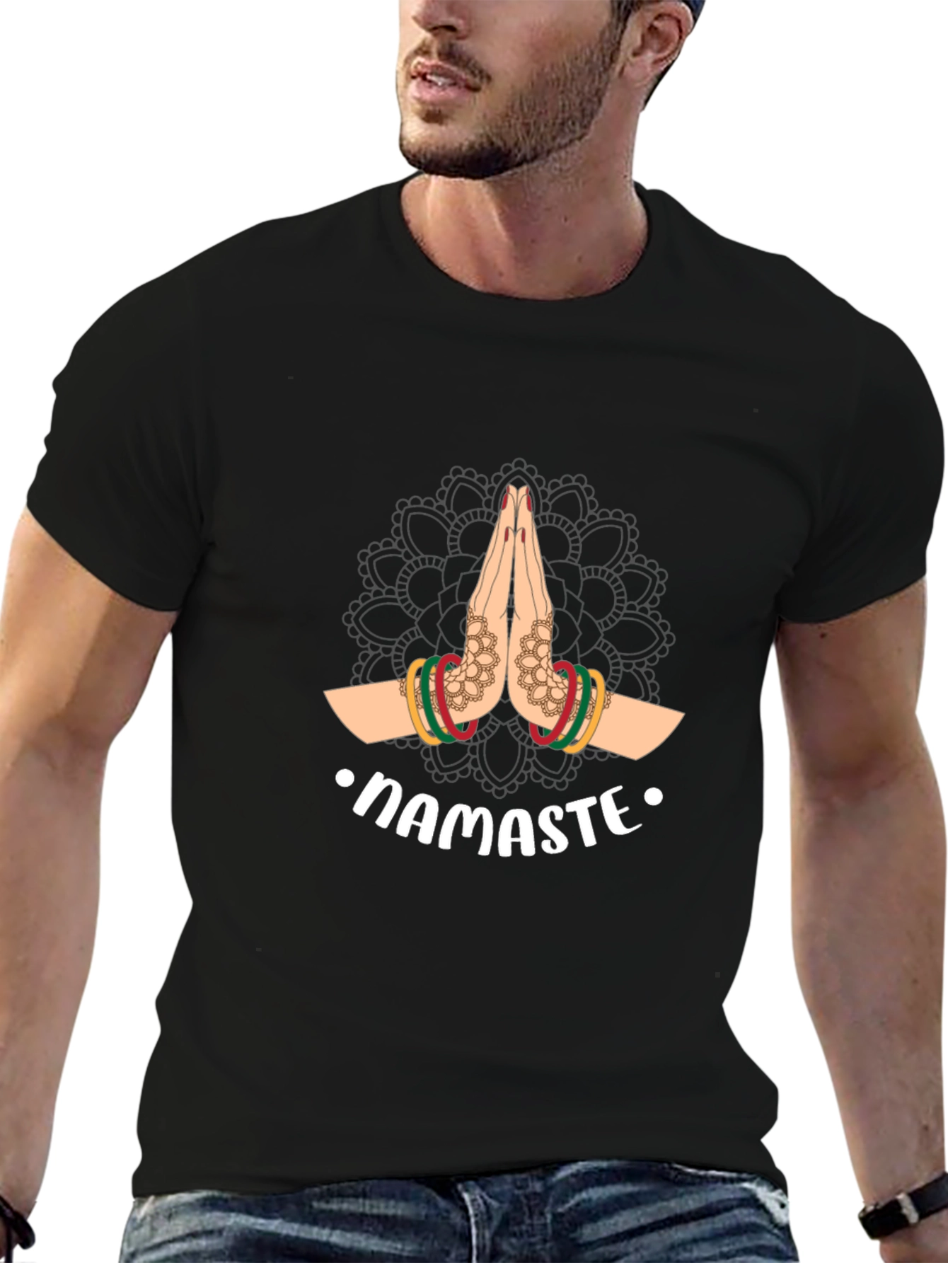 Namaste Graphic Tee - Black Casual Shirt