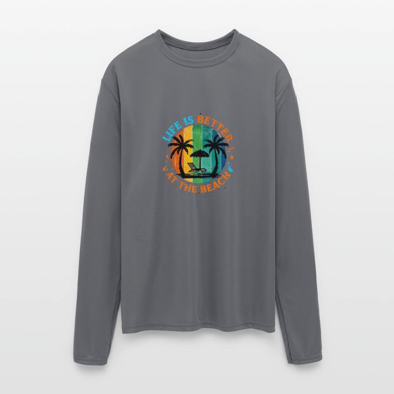 Crayon Illustration Of Beach Scene With Umbrella