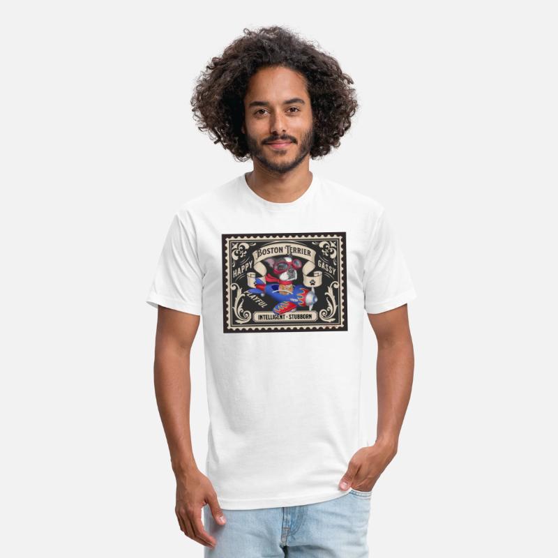 Cute Boston Terrier in Plane Stamp