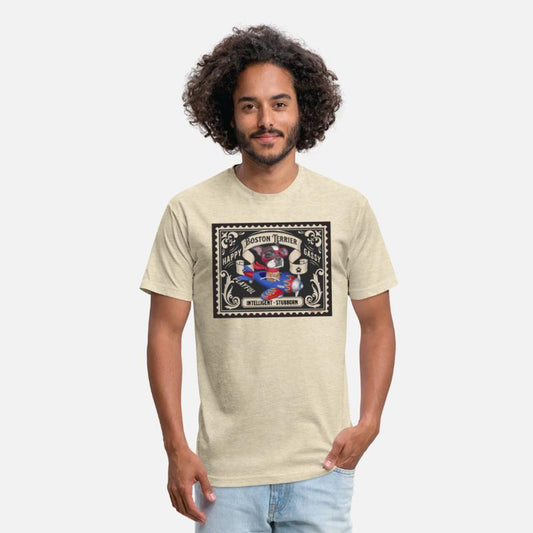 Cute Boston Terrier in Plane Stamp