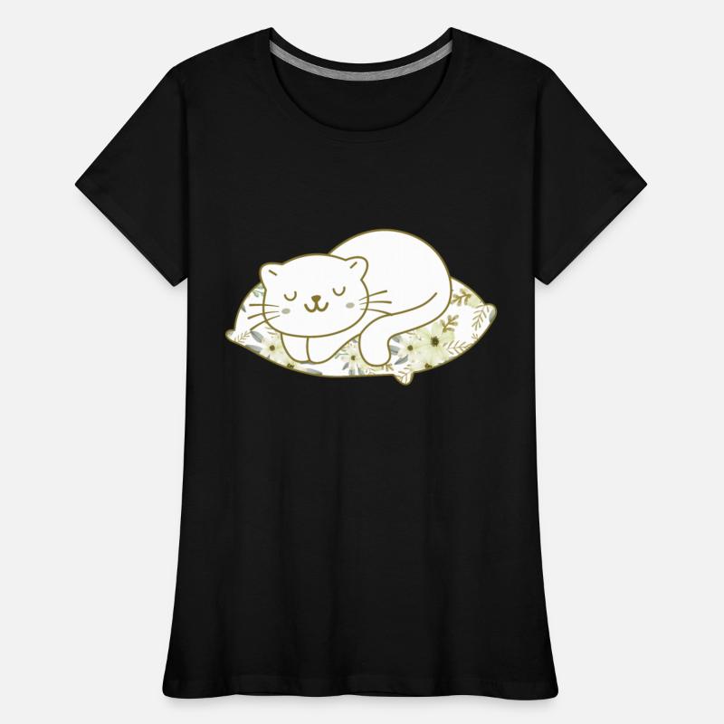 Cute Cat Sleeping on a Colorful Pillow