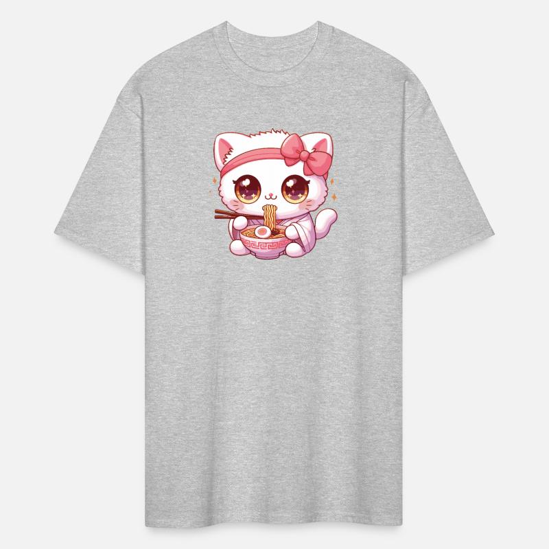 Cute Kawaii Cat Anime eating Ramen Asian Food