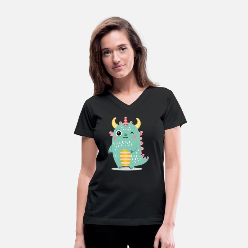 Cute monster with colorful horns