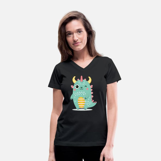 Cute monster with colorful horns