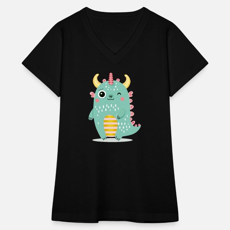Cute monster with colorful horns