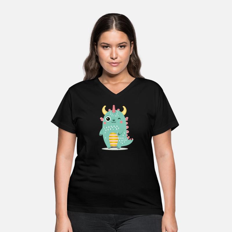 Cute monster with colorful horns