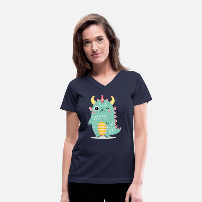 Cute monster with colorful horns