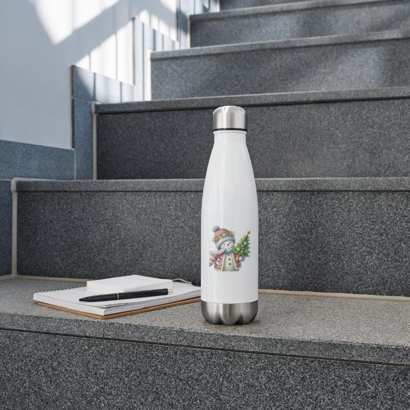 cute snowman and christmas tree