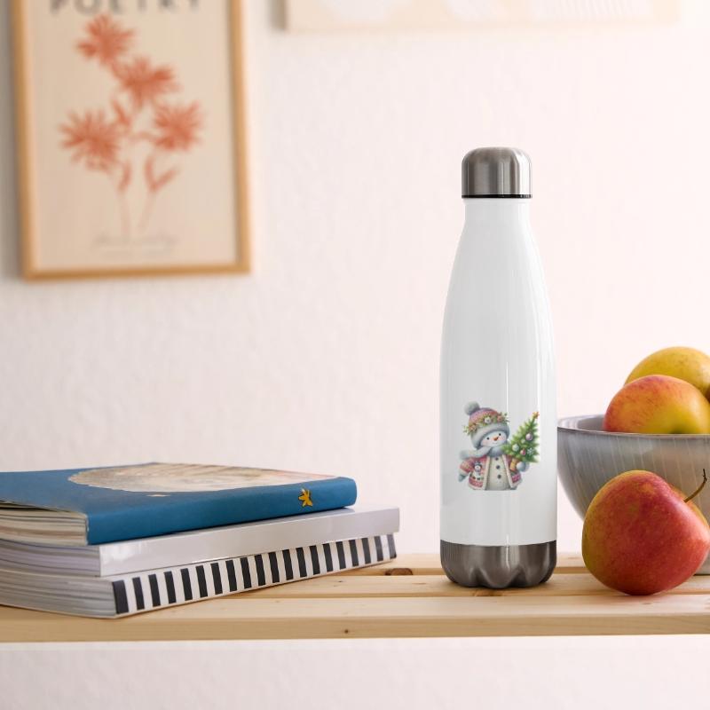 cute snowman and christmas tree