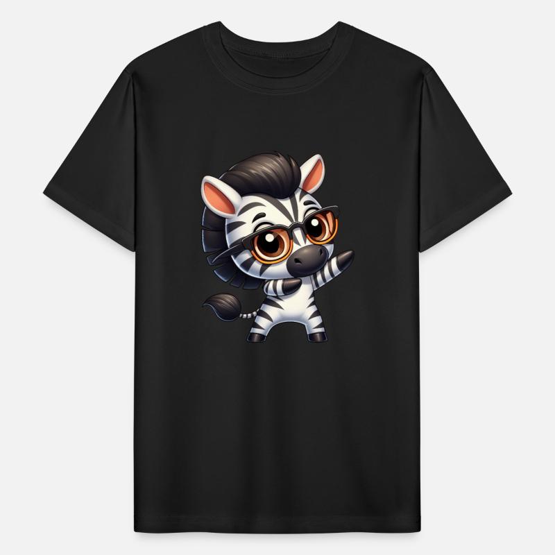 Cute zebra dabbing cartoon nerd glasses safari