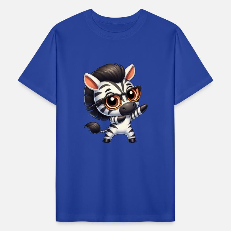 Cute zebra dabbing cartoon nerd glasses safari