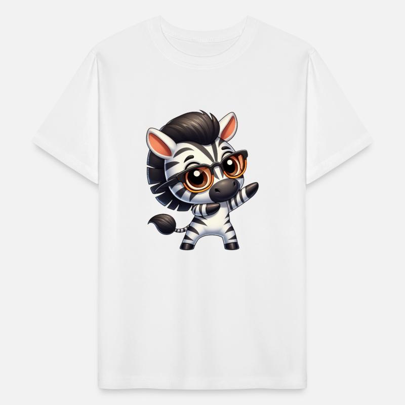 Cute zebra dabbing cartoon nerd glasses safari