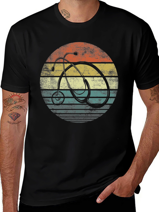 Vintage Stethoscope Graphic Tee - Doctor Nurse Medical Shirt