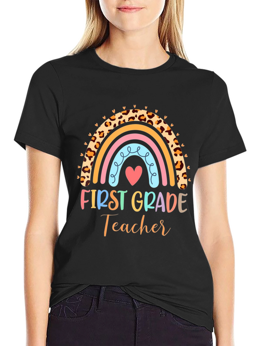 First Grade Teacher Rainbow T-Shirt