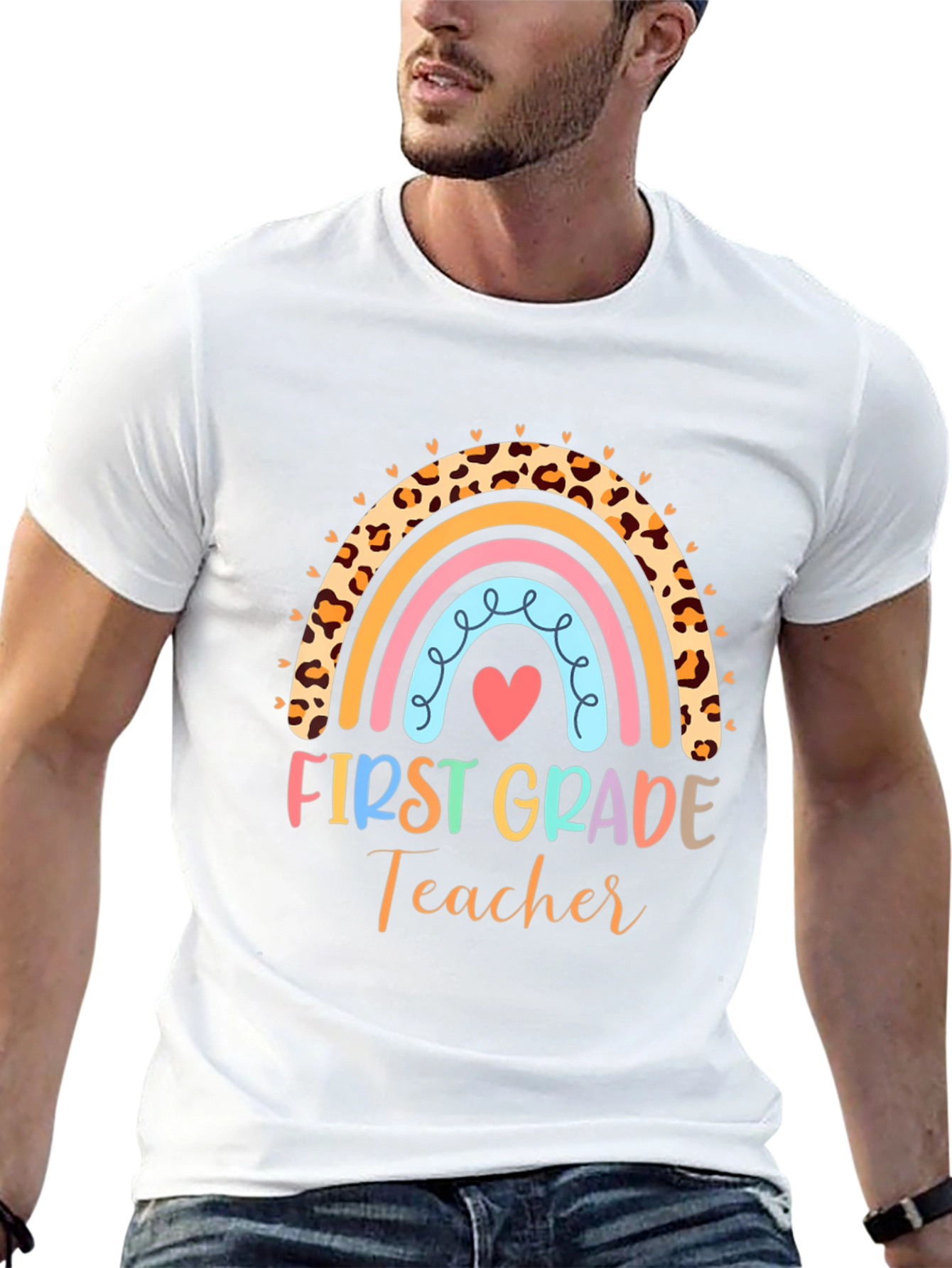 First Grade Teacher Rainbow T-Shirt