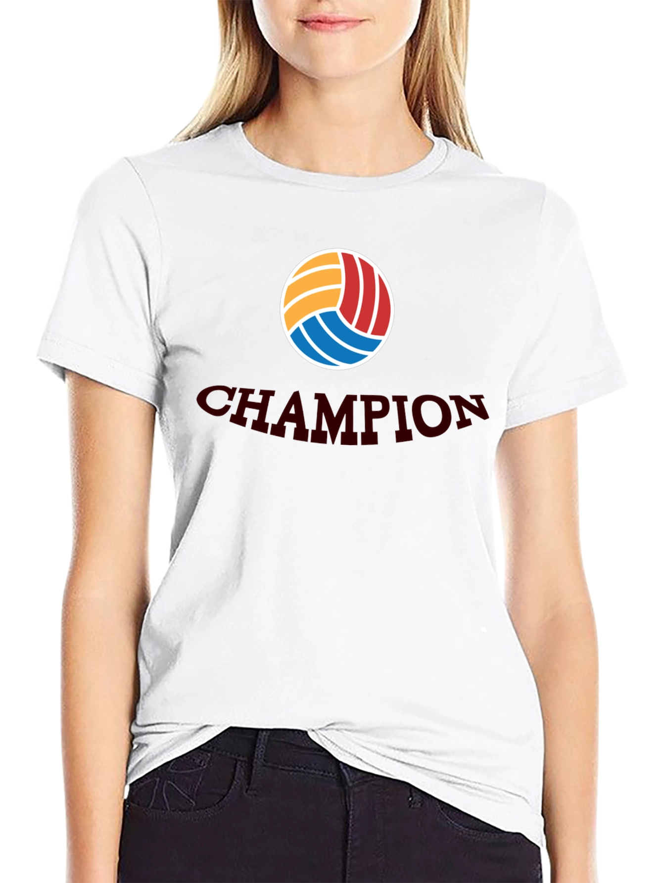 Volleyball Champion Graphic Tee - Black