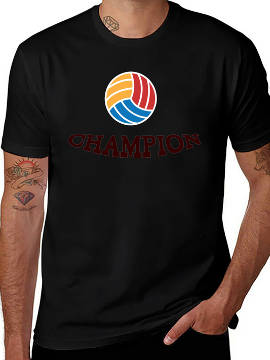 Volleyball Champion Graphic Tee - Black