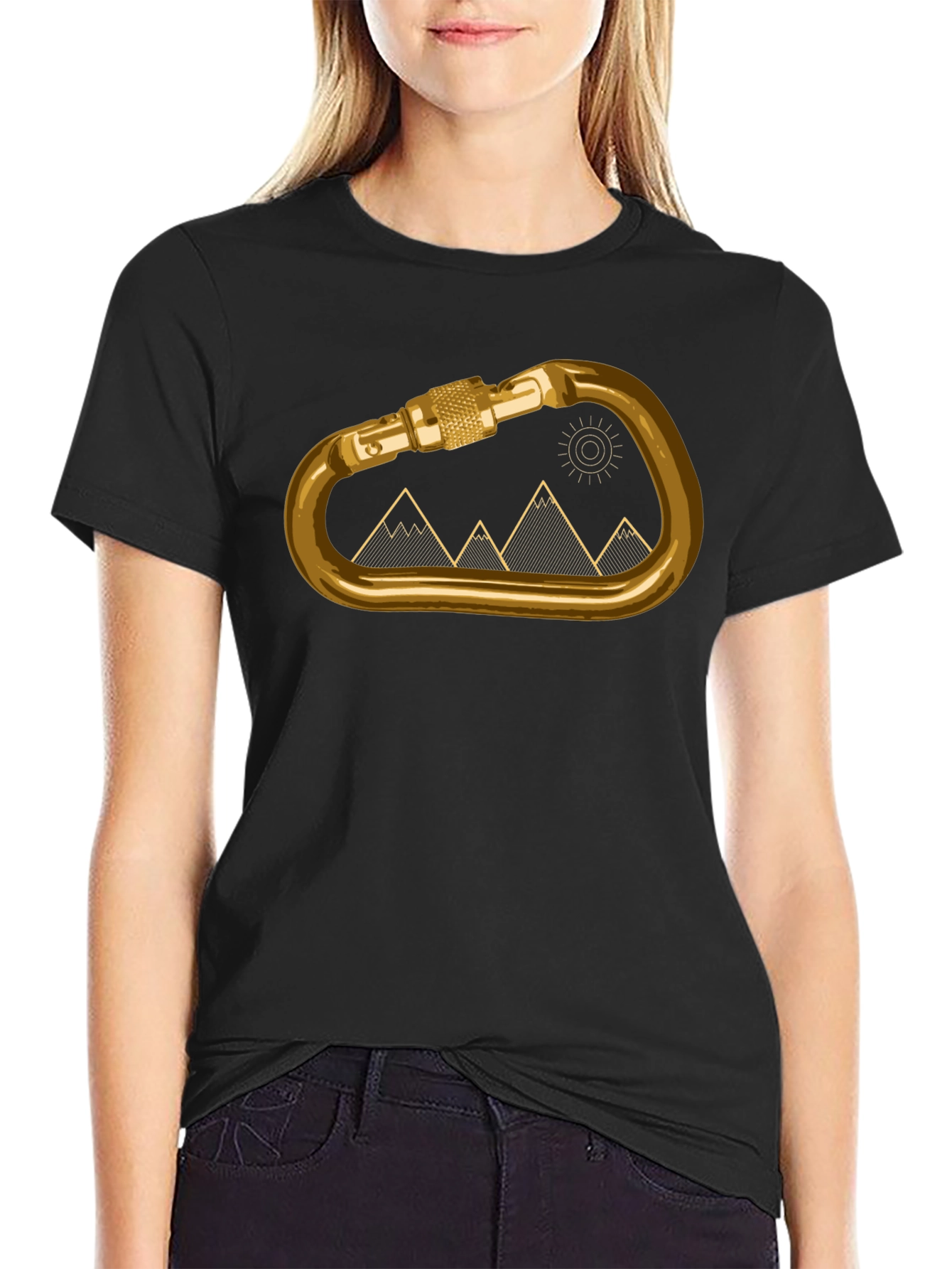Climbing Carabiner Mountain Graphic Tee