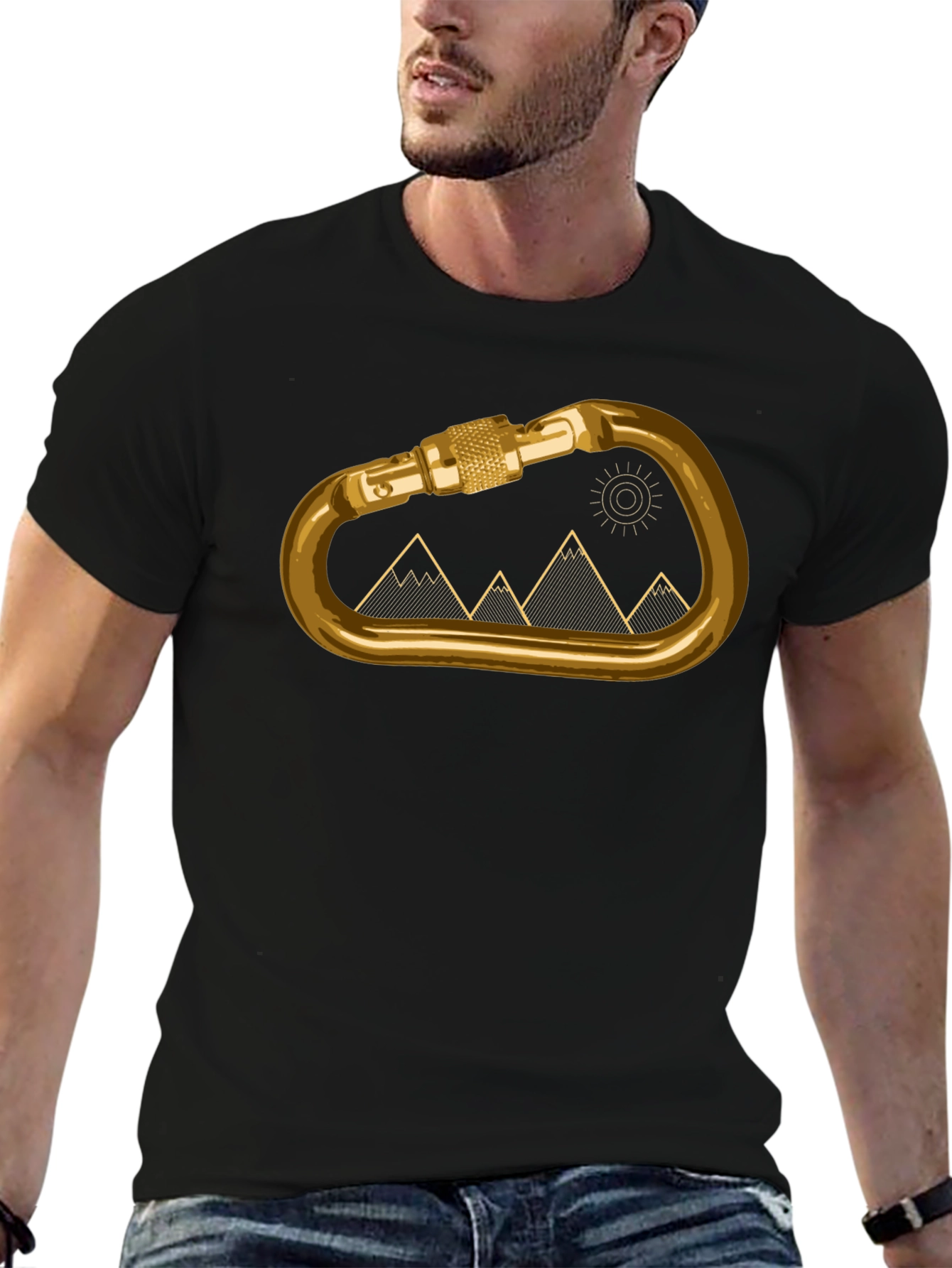 Climbing Carabiner Mountain Graphic Tee