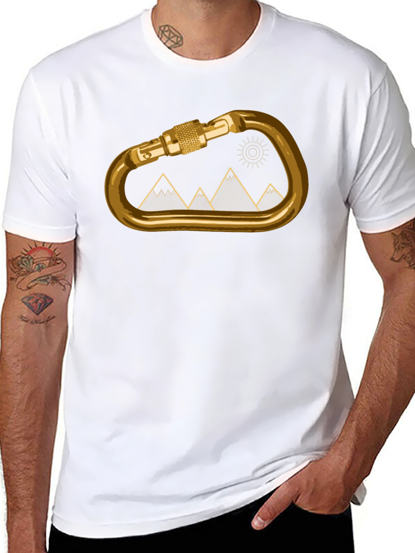 Climbing Carabiner Mountain Graphic Tee